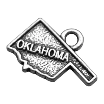 Forma mea 30buc Placate cu Argint Antic Stil Vintage Oklahoma Farmec Stat Hartă Aliaj Metal de Bijuterii DIY Face