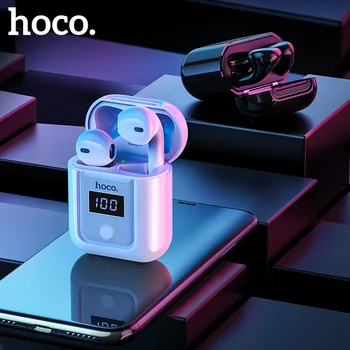 HOCO Wireless Bluetooth 5.0 Cască Gemeni Cască Display LED de Încărcare Cutie Handsfree Stereo Muzica + de Caz pentru iPhone Pro 11