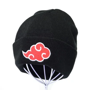 Iubitorii de Anime Akatsuki Tricotate pălărie Uchiha Familie Logo capac Iarna Femei Broderie Beanie capace Tricot barbati Chelioși Căciuli, Pălării
