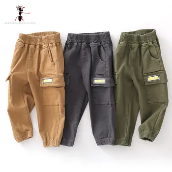Kung Fu Ant 2020 Primăvară Baieti Pantaloni de Bumbac Talie Elastic Lungime Completă Monofazate Direct Pantaloni Pantaloni Largi Pentru Copil Băiat jambiere