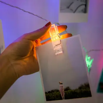 LED Lumini Șir de 1,5 M/3M/6M Foto Clip lanterne cu Baterii Ghirlanda Aniversare de Nunta de Decorare Petrecere de Ziua Îndrăgostiților