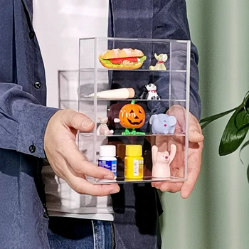 Lucios Acrilic Afișa Caseta Show Caz Ușă Glisantă pentru Mini Sticla de Parfum de Bijuterii Meserii de Afișare Pentru Acasă Shop Decor