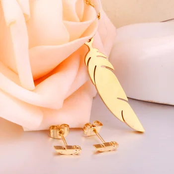 LUXUKISSKIDS Aur Bijuterii Seturi de Frunze Cercei Pandantiv Colier Pentru Femei Fete Dubai Africane Bijuterii Nunta Bijuterii set