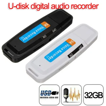 Mini U-Disc Digital o Recorder USB 3.0 Flash Drive Suport Maxim de Memorie de 32GB Card Negru