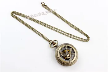Moda Bijuterii foamea joc Retro Colier ceas de Buzunar nou rusia hunger games ceas de buzunar bronz de epocă rece pasăre Ceas