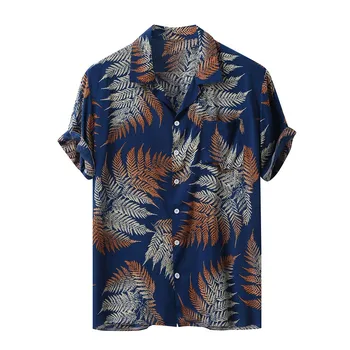 Moda Noua Camasi Barbati Colorate de Vara cu Maneci Scurte Vrac Butoane Hawaiian Holiday Beach Tricou Casual Bluza платье рубашка#GH