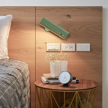 Modernă cu Led-uri Lampă de Perete Fâșie lungă Roti de Lemn Tranșee de Perete Nordic pentru Camera de zi Dormitor Tranșee de Perete Culoar Home Deco corp de iluminat