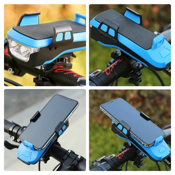 Multifuncțional Lumina Bicicleta USB de Încărcare de 400 de Biciclete Lumina Corn Suport de Telefon Banca