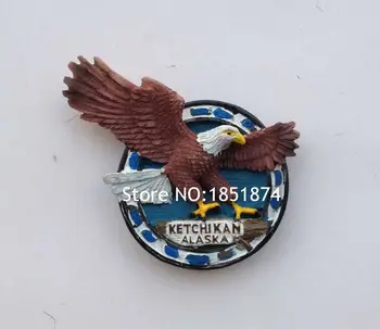 Mână-pictat Alaska Langkawi Eagle 3D Rășină Magneți de Frigider Turism, magazin de Suveniruri Frigider Autocolante Magnetice Decor Acasă