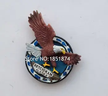 Mână-pictat Alaska Langkawi Eagle 3D Rășină Magneți de Frigider Turism, magazin de Suveniruri Frigider Autocolante Magnetice Decor Acasă
