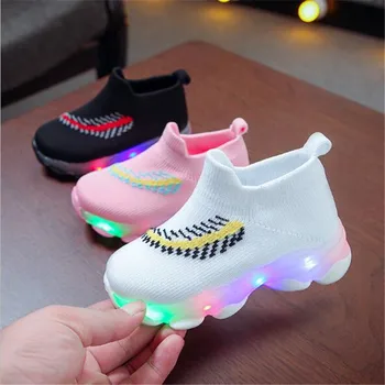 Noi Copiii Lumini LED Șosete, Pantofi Fete Baieti Luminat ochiurilor de Plasă Respirabil Copilul Adidași Student Copii Sport Balerini Pantofi pentru Copii 018
