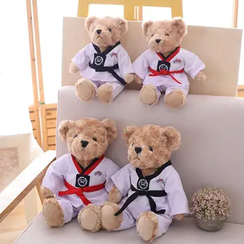 Noi drăguț ursuleț de pluș taekwondo pui de urs papusa doi copii mici ursuleț de pluș papusa valentine cadou de craciun cadou liniștitor papusa