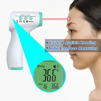 Non-contact Frunte Termometru cu Infraroșu cu Laser Senzor de Temperatură Termometru Digital Pirometru Ecran LCD de Înaltă Precizie