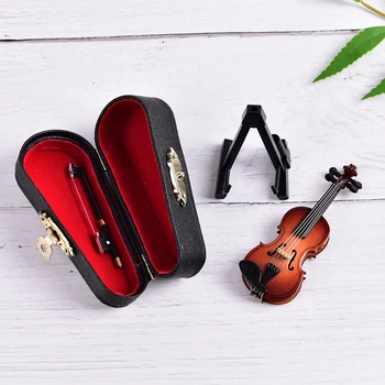 Noul Mini Vioara cu Suport Miniatură din Lemn, Instrumente Muzicale de Colectare Ornamente Decorative