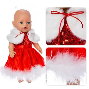 Născut Baby Doll Haine Accesorii se Potrivesc 18 inch 43cm dovleac de Halloween Șal de Blană Costum de Crăciun Pentru Copil Ziua de nastere Cadou