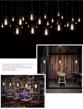 Pandantiv Lumina LED Retro Restaurant Agățat Lampă de vânt Industrial Loft Corpuri de Iluminat Pentru Bucătărie Bara de Fier de Artă Lumini E27