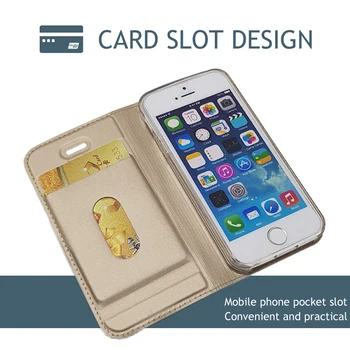 Pentru iPhone 5 5s SE Caz Moale PU Stand Book Cover Slot pentru Card de Portofel din Piele de Caz Flip Pentru Apple iPhone5 iPhone 5 5s SE Acoperi Caz