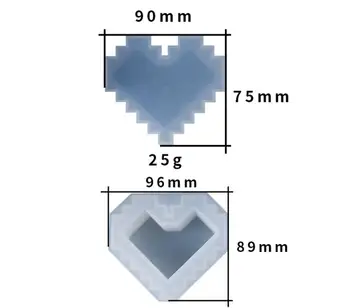 Pixel Inima Cutie Mucegai Silicon Rășină Epoxidică Instrumente De Ambarcațiuni Inimile Cutie De Depozitare Matrite Accesorii Bijuterii Caz