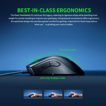 Razer DeathAdder Esențiale prin Cablu Gaming Mouse, 6400DPI Ergonomic Grad Profesional-Senzor Optic de Soareci Pentru Laptop PC Gamer