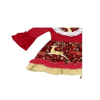 Ren tesatura de îmbrăcăminte set fata de Crăciun costum roșu cu dantela