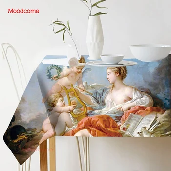 Rococo Curtea Regală Stil Francois Boucher Mit Grecesc Venus Înger De Mare Arta De Perete Pictura Impermeabil Fata De Masa Fata De Masa Lenjerie