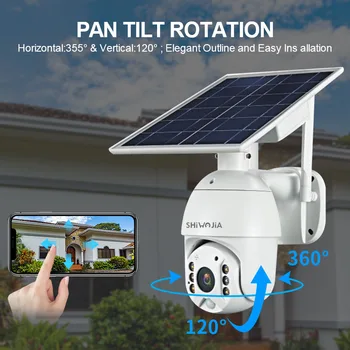 SECTEC HD 1080P Panou Solar Versiunea Wifi CCTV aparat de Fotografiat în aer liber Smart Home Impermeabil Două sensuri de Voce de Alarmă Camera
