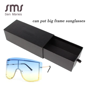 Sen Maries ochelari de Soare Scoate Cutia Neagră PU Ochelari de Caz Bărbați Femei Poate LOGO-ul Personalizat de 50 Cmc Mare de Ochelari Cutie Pachet Protecție