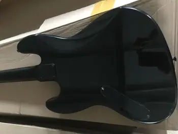 Top negru de calitate culoare corp solid negru placă activă pickup 4 siruri de Jazz Chitara Bas electric în stoc Negru hardware 915