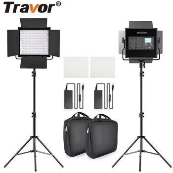 Travor L4500K Bi-color 2set Video cu LED-uri Kit de Lumina Prefessional Camera de lumina Estompat Led lumina video Cu Trepied si Geanta