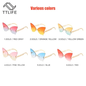 TTLIFE Supradimensionate Fluture ochelari de Soare Produsului fără ramă de Brand Designer de Ochelari de Soare pentru Femei UV400 Gafas De Sol Vintage Ochelari