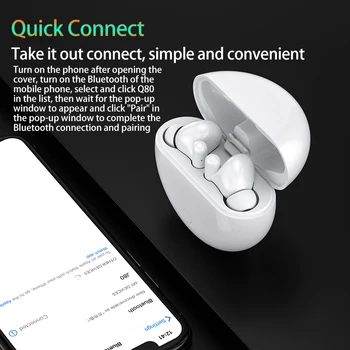 TWS Bluetooth 5.0 Căști fără Fir, Căști Mini Pavilioane 9D Stereo Sport set cu Cască Cu Microfon de Încărcare Cutie