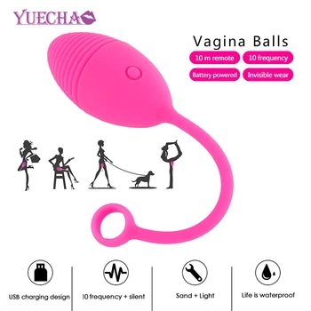 YUECHAO 10 viteza de Silicon Glonț Vagin Ou Vibratoare pentru Femei Vibrator punctul G Stimulator Clitoris Vibratoare Masaj Mingea Jucarii Sexuale