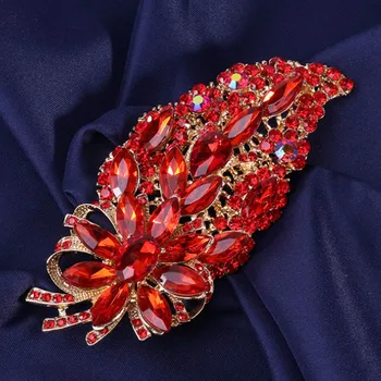 Zlxgirl dimensiuni mari vintage cristal flori broșe bijuterii femei de anul nou accesorii hijab moda eșarfă ace de brosa