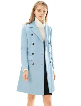 ZOGAA haina de iarna femei 2020 femei haine de iarnă de Turn-down Guler Solid Dublu Rânduri Buzunar Subțire de Lână coats pentru femei haina